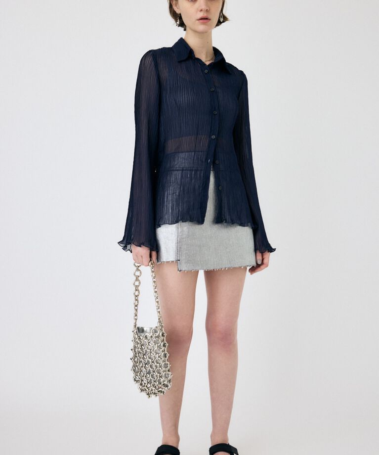 MOUSSY「SHEER PLEATS シャツ」|シャツ・ブラウス|