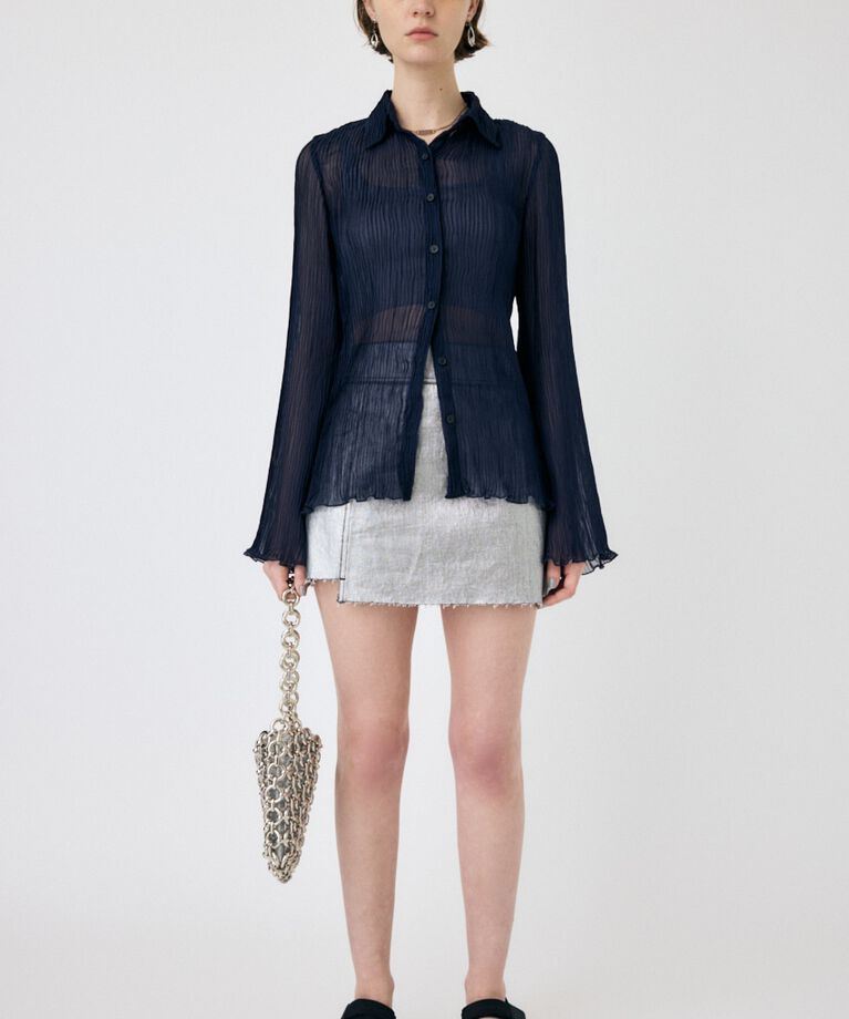 MOUSSY「SHEER PLEATS シャツ」|シャツ・ブラウス|