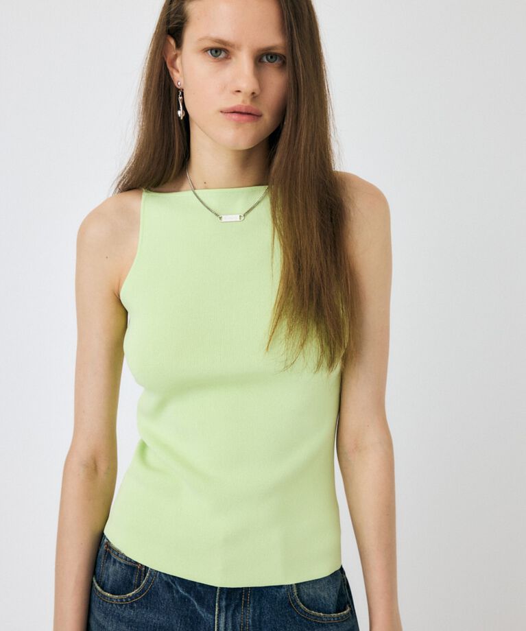 MOUSSY「SQUARE LINE ニットキャミ」|キャミソール|LIME