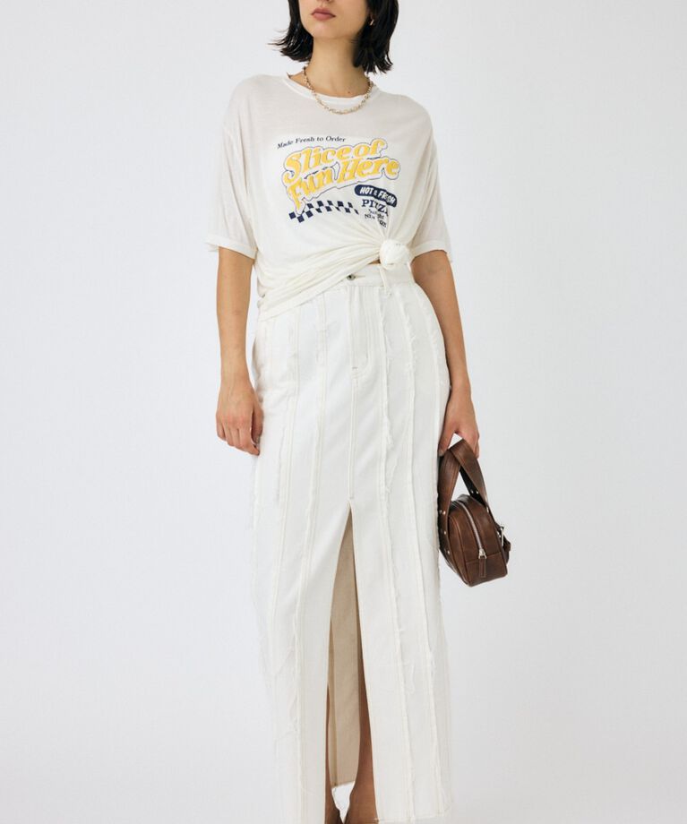 MOUSSY「FRONT SLIT FRINGE スカート」|スカート|