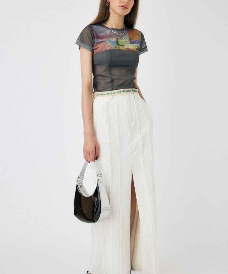 MOUSSY「FRONT SLIT FRINGE スカート」|スカート|