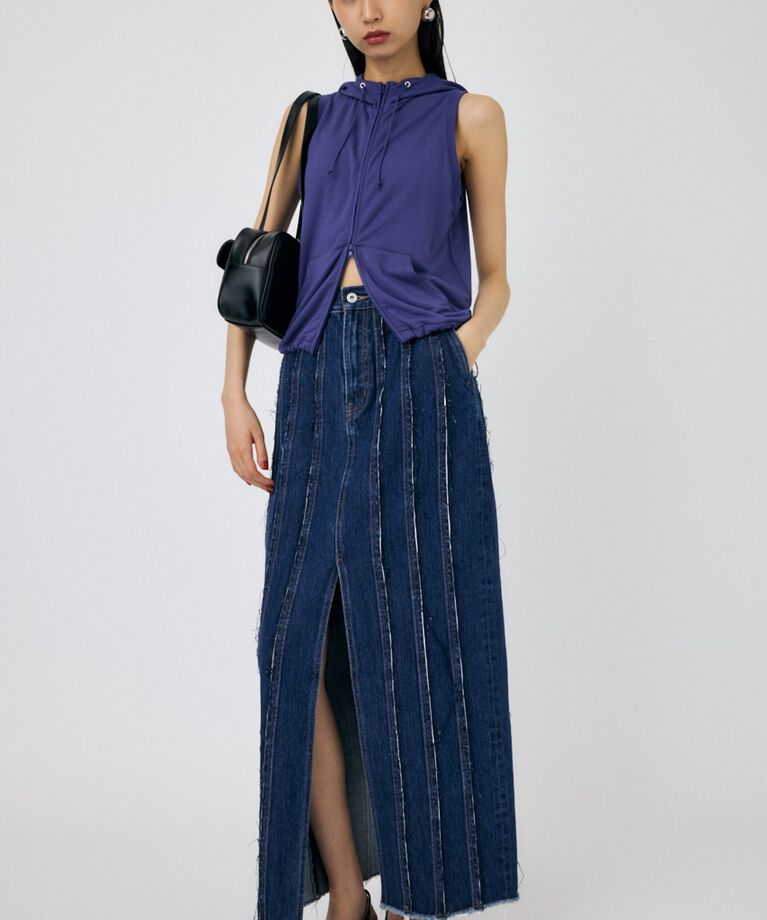 MOUSSY「FRONT SLIT FRINGE スカート」|スカート|