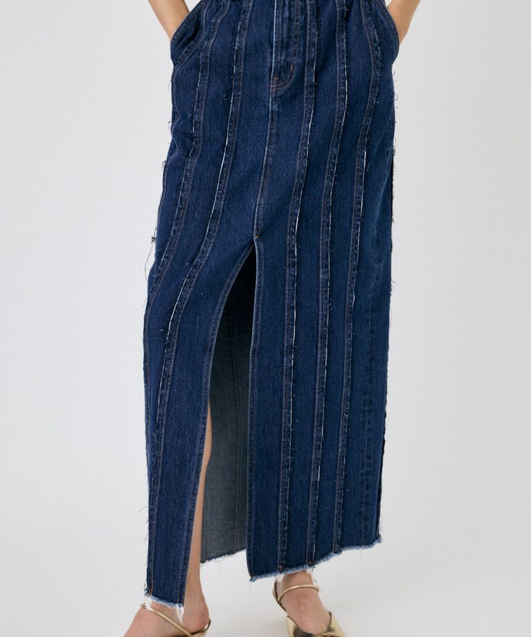 MOUSSY「FRONT SLIT FRINGE スカート」|スカート|