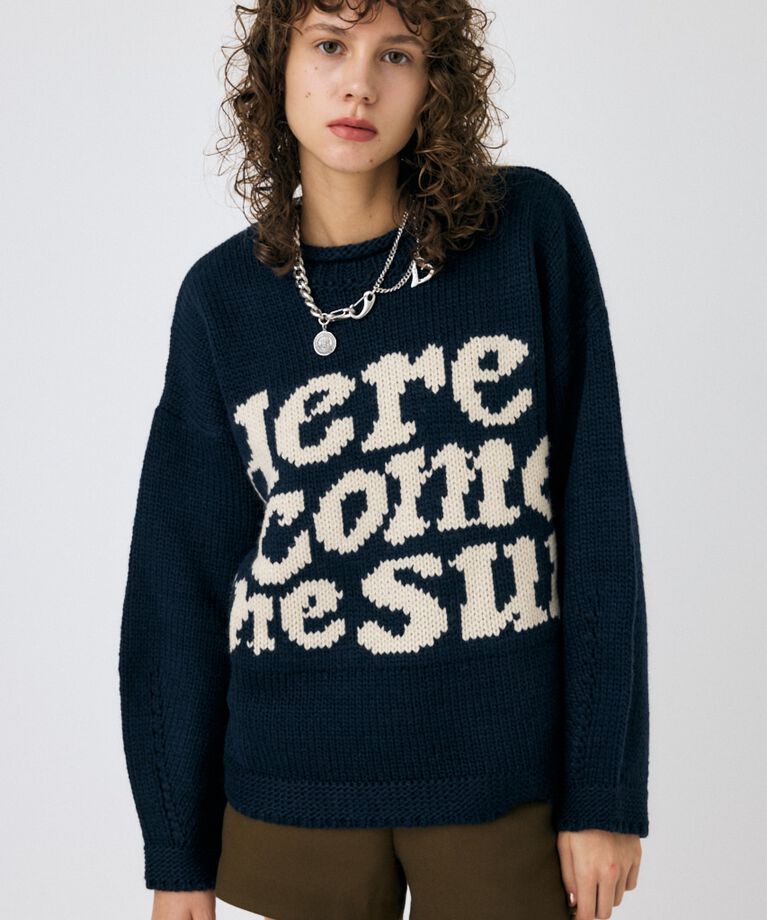 MOUSSY「LETTERED セーター」|ニット・セーター|BLK