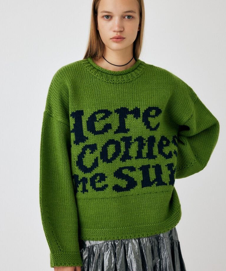 MOUSSY「LETTERED セーター」|ニット・セーター|GRN