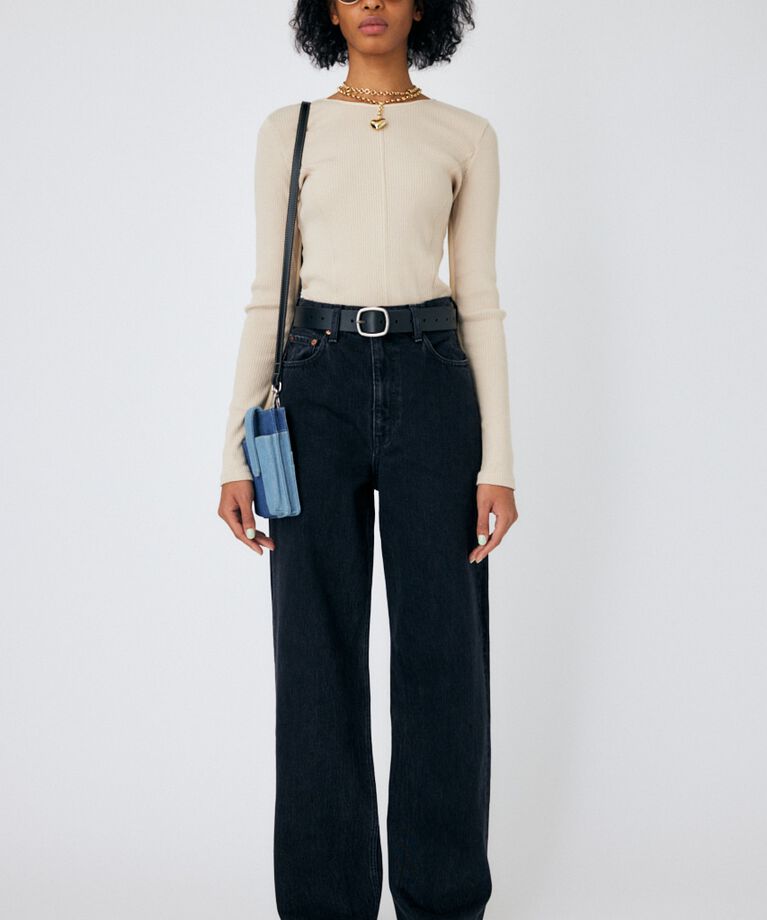 MOUSSY「HW 90S ブラックストレートデニム」|デニム|BLK