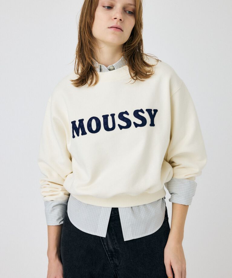 MOUSSY「PATCH VELOUR MOUSSY プルオーバー」|パーカー|O/WHT1