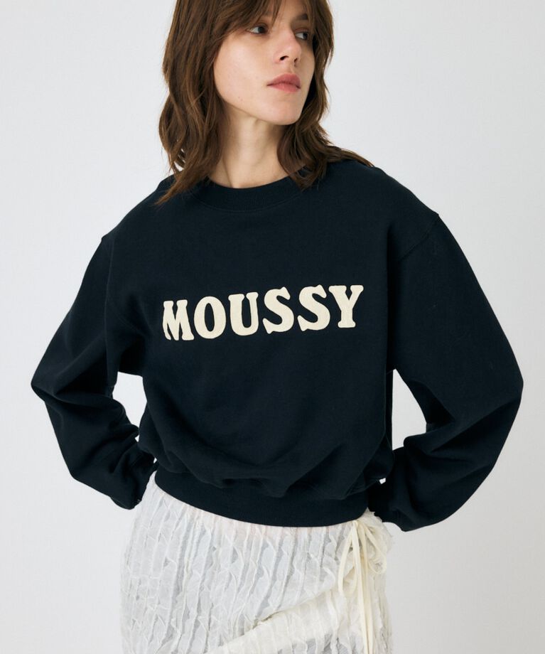 MOUSSY「PATCH VELOUR MOUSSY プルオーバー」|パーカー|BLK