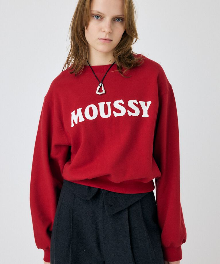 MOUSSY「PATCH VELOUR MOUSSY プルオーバー」|パーカー|RED