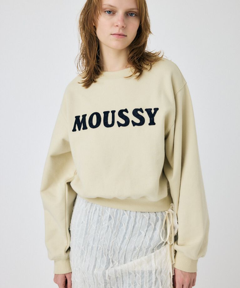 MOUSSY「PATCH VELOUR MOUSSY プルオーバー」|パーカー|ECRU