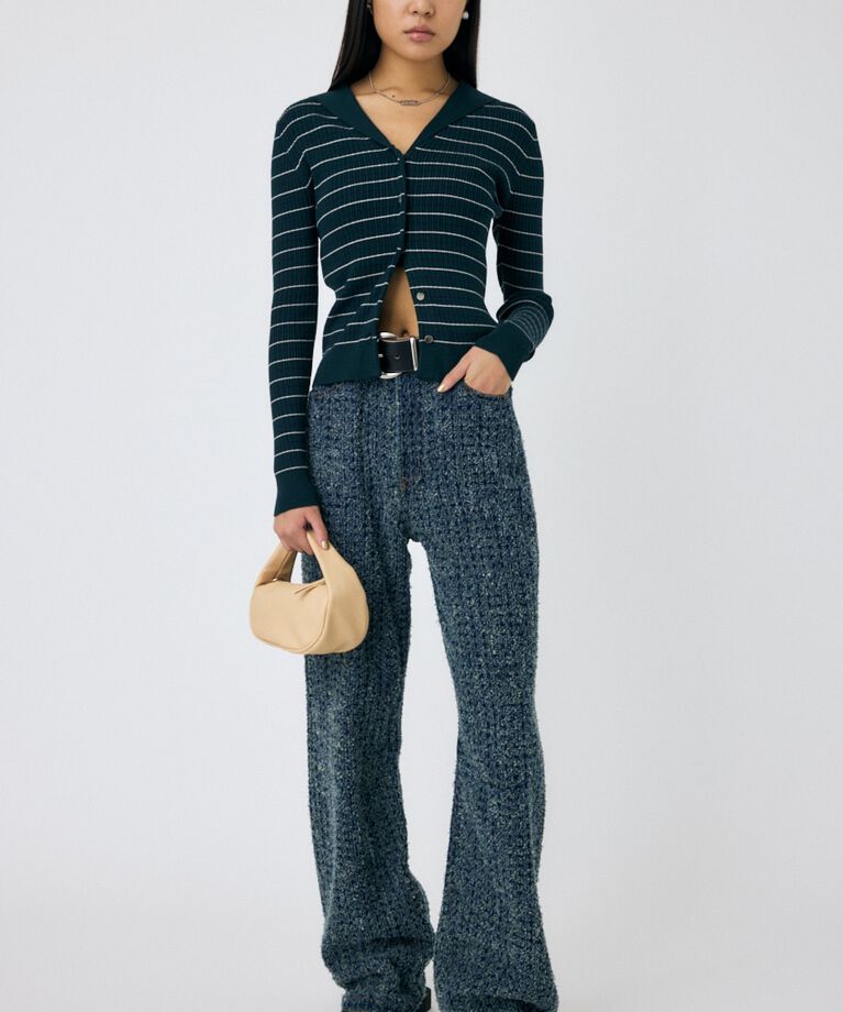 MOUSSY「SAILOR COLLAR ニット カーディガン」|ニット・セーター|