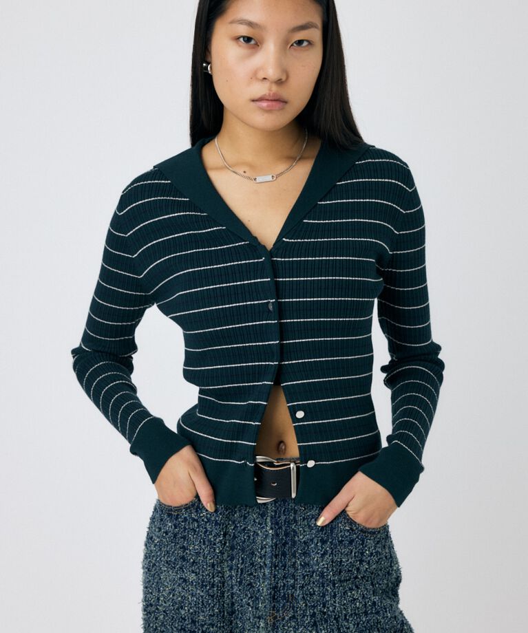 MOUSSY「SAILOR COLLAR ニット カーディガン」|ニット・セーター|