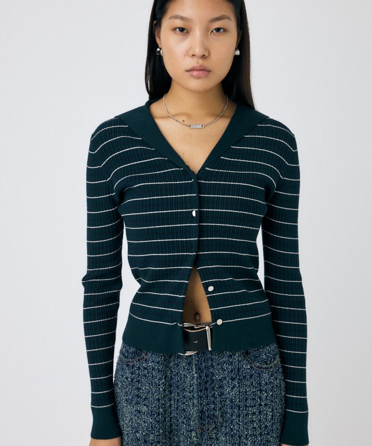 MOUSSY「SAILOR COLLAR ニット カーディガン」|ニット・セーター|