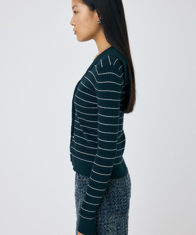 MOUSSY「SAILOR COLLAR ニット カーディガン」|ニット・セーター|