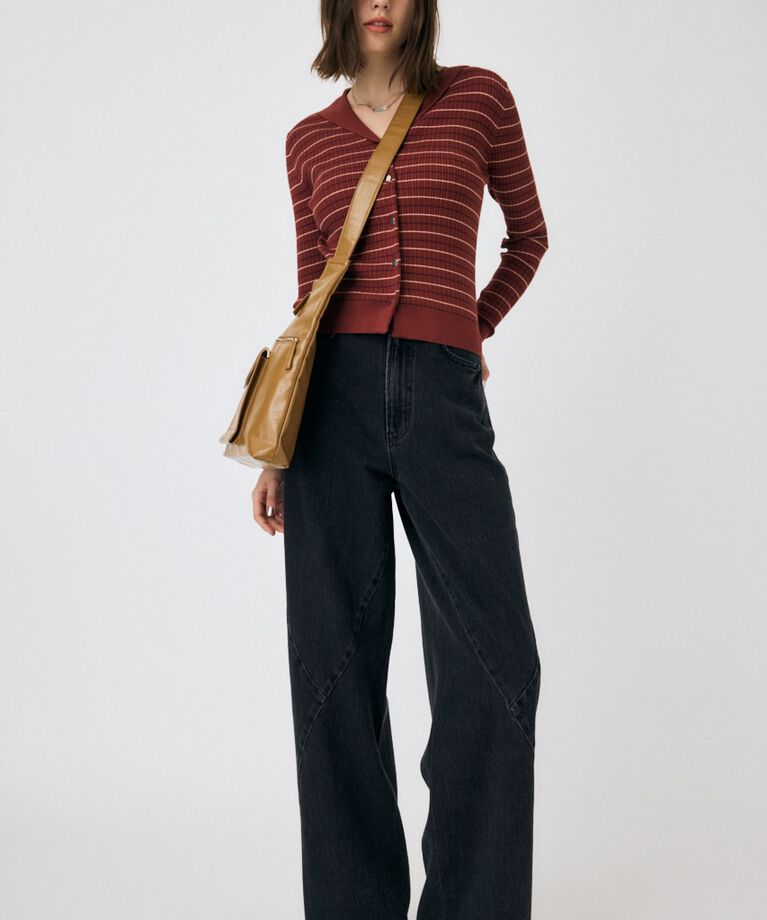 MOUSSY「SAILOR COLLAR ニット カーディガン」|ニット・セーター|