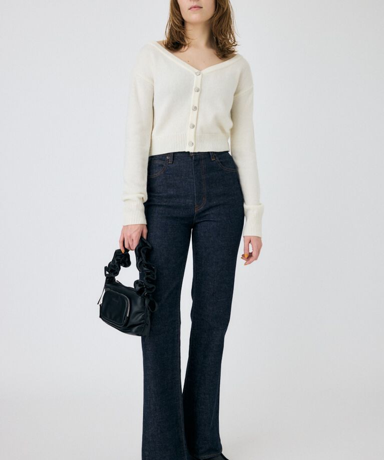 MOUSSY「2WAY SHORT ニットカーディガン」|カーディガン|