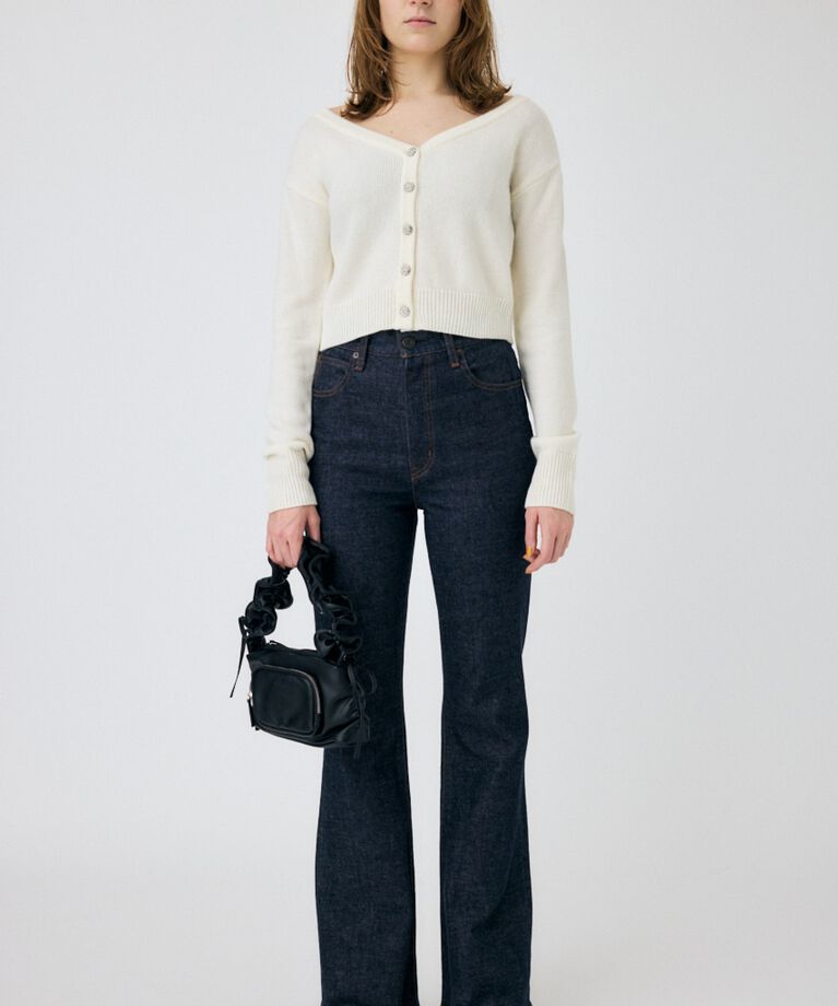 MOUSSY「2WAY SHORT ニットカーディガン」|カーディガン|