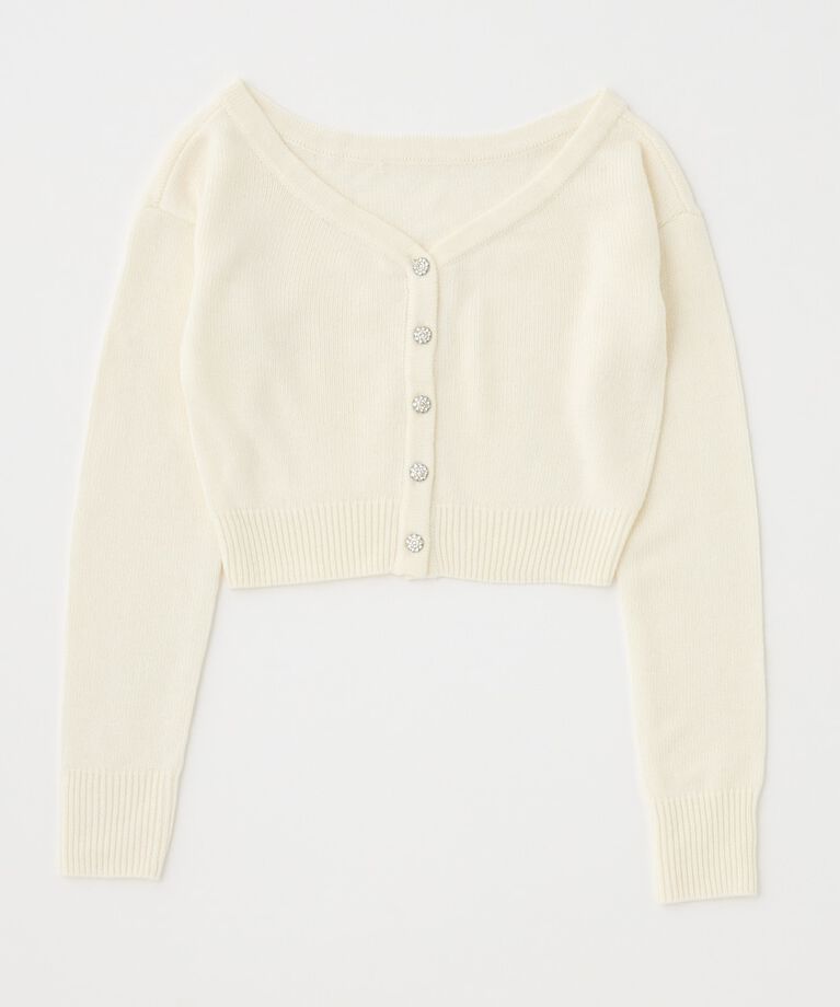 MOUSSY「2WAY SHORT ニットカーディガン」|カーディガン|