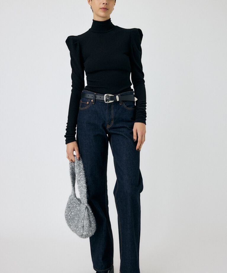 MOUSSY「POINT SHOULDER グリッタートップス」|Tシャツ・カットソー|