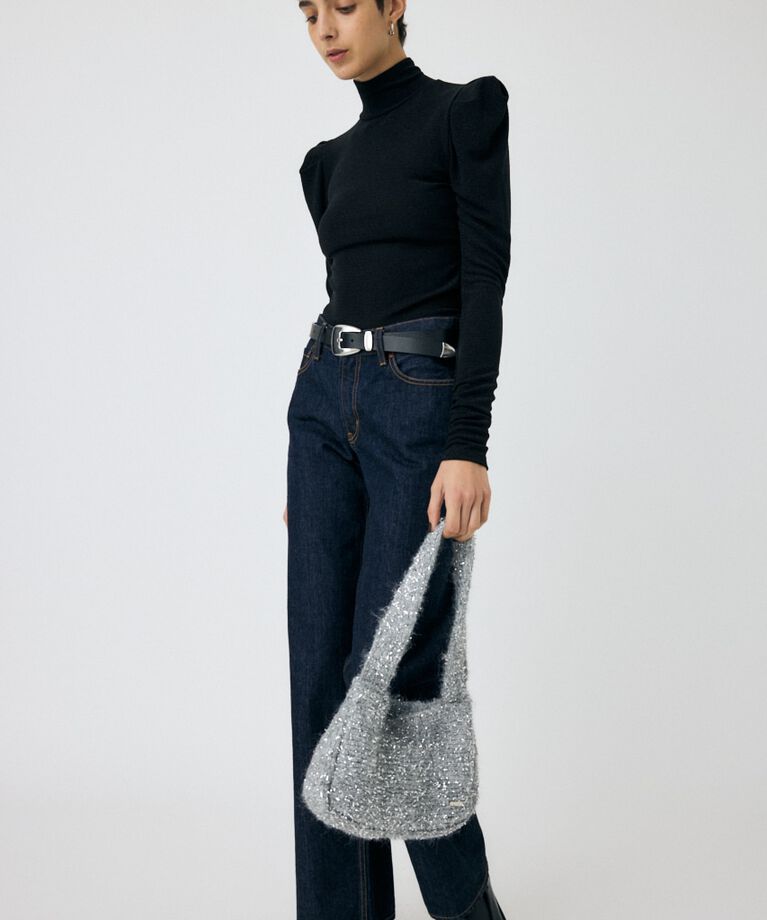 MOUSSY「POINT SHOULDER グリッタートップス」|Tシャツ・カットソー|