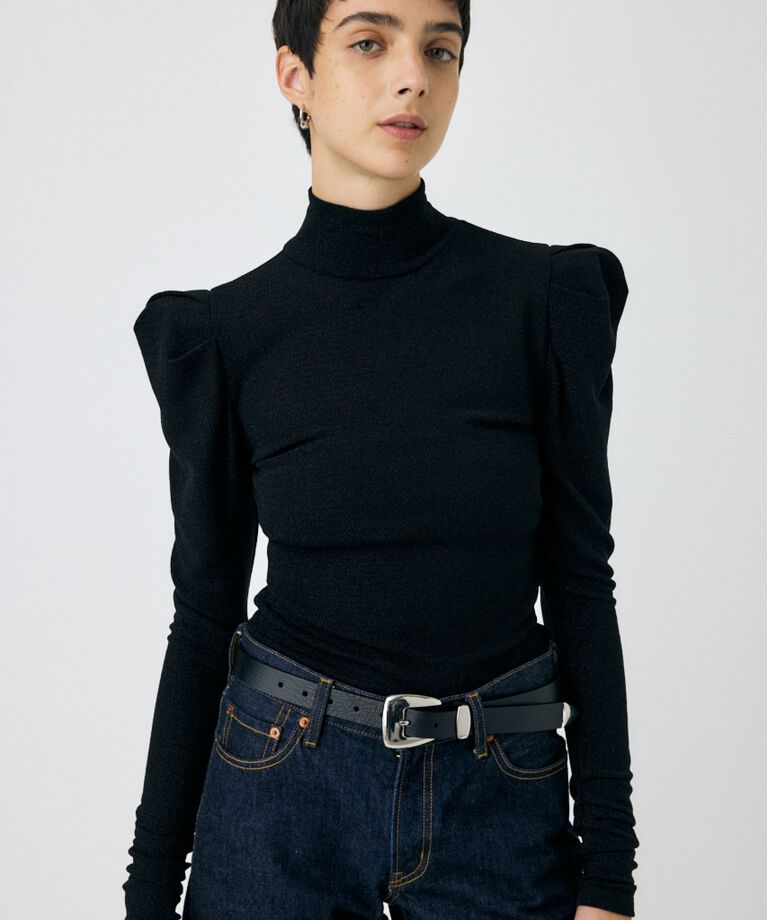 MOUSSY「POINT SHOULDER グリッタートップス」|Tシャツ・カットソー|