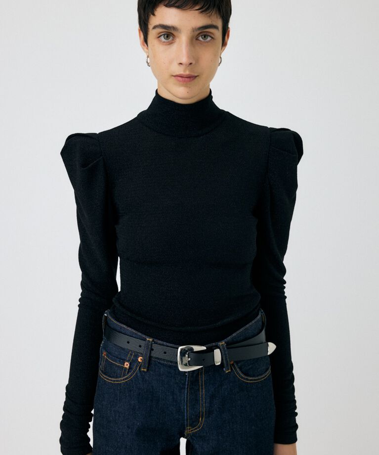 MOUSSY「POINT SHOULDER グリッタートップス」|Tシャツ・カットソー|