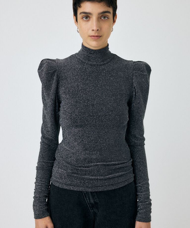 MOUSSY「POINT SHOULDER グリッタートップス」|Tシャツ・カットソー|
