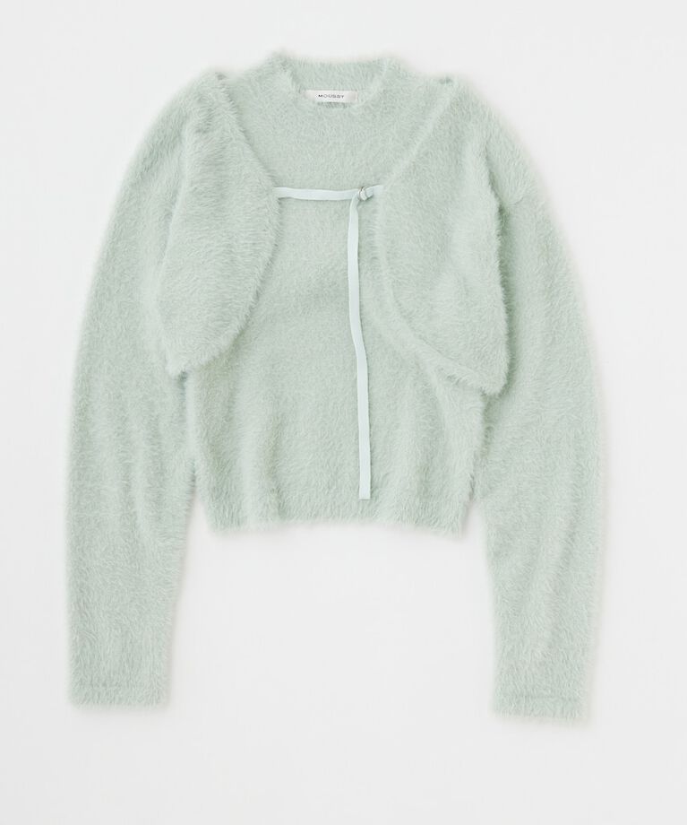 MOUSSY「SHAGGY KNIT ボレロ & タンク」|ニット・セーター|