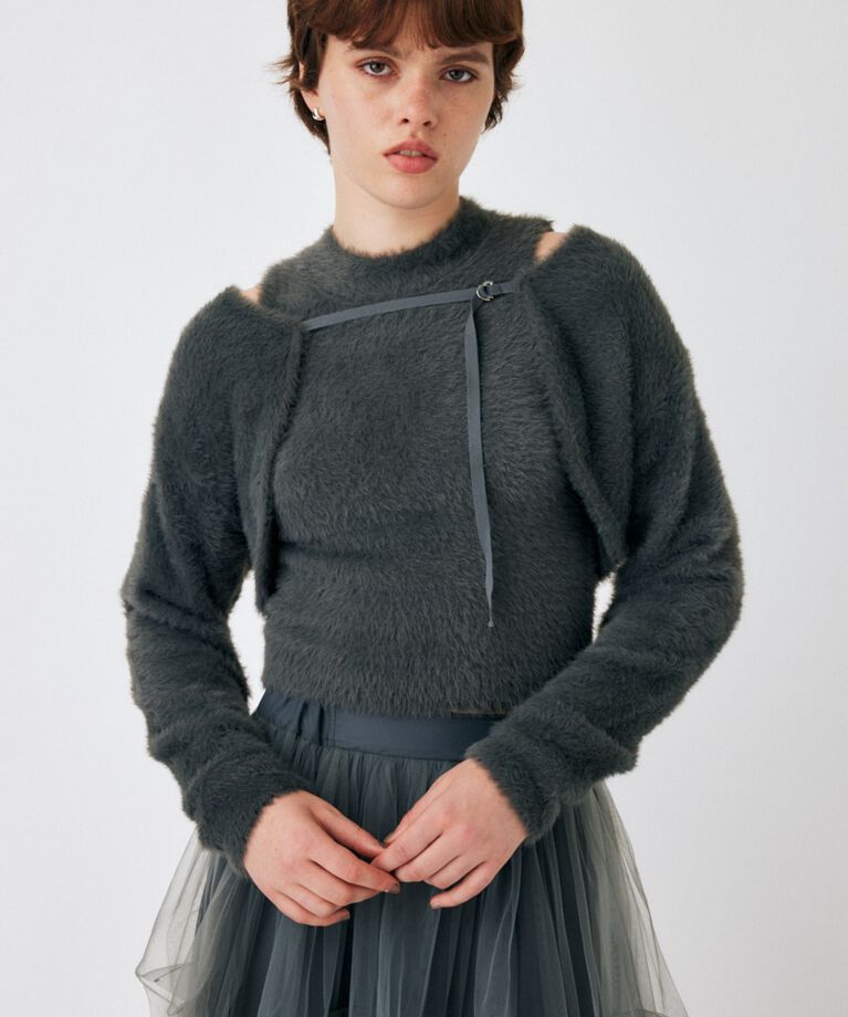 MOUSSY「SHAGGY KNIT ボレロ & タンク」|ニット・セーター|
