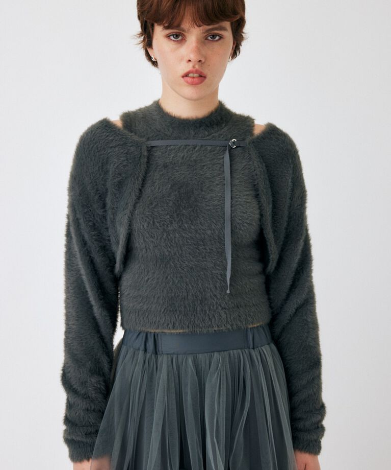 MOUSSY「SHAGGY KNIT ボレロ & タンク」|ニット・セーター|