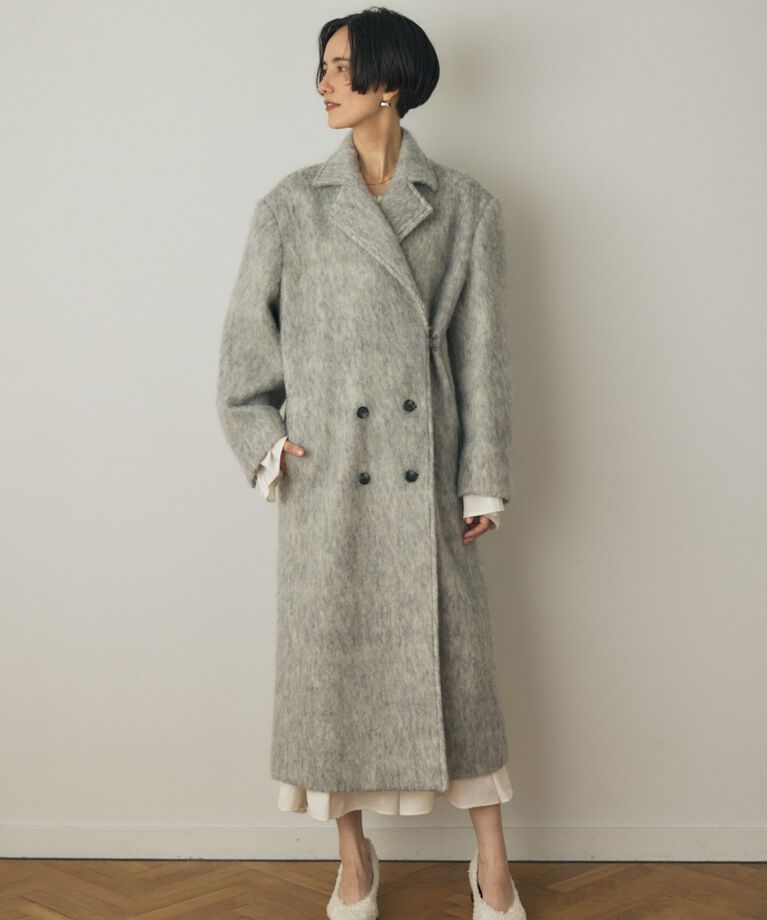 MOUSSY「シャギーロングコート リサイクルポリエステル×ウール混」|その他|