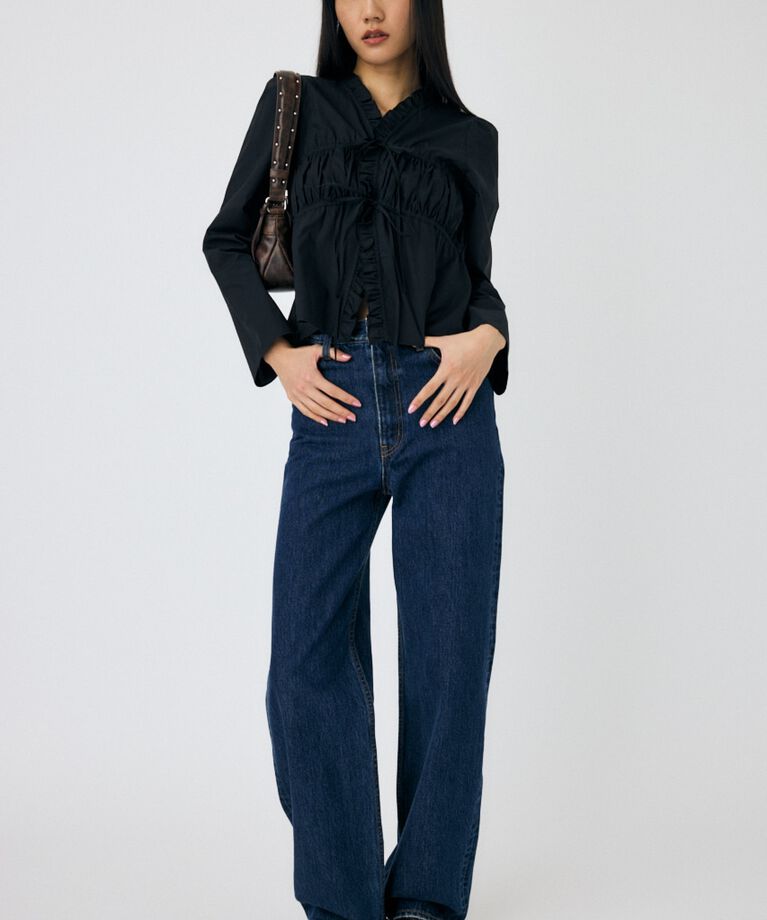 MOUSSY「FRONT RIBBON GATHER ブラウス」|シャツ・ブラウス|