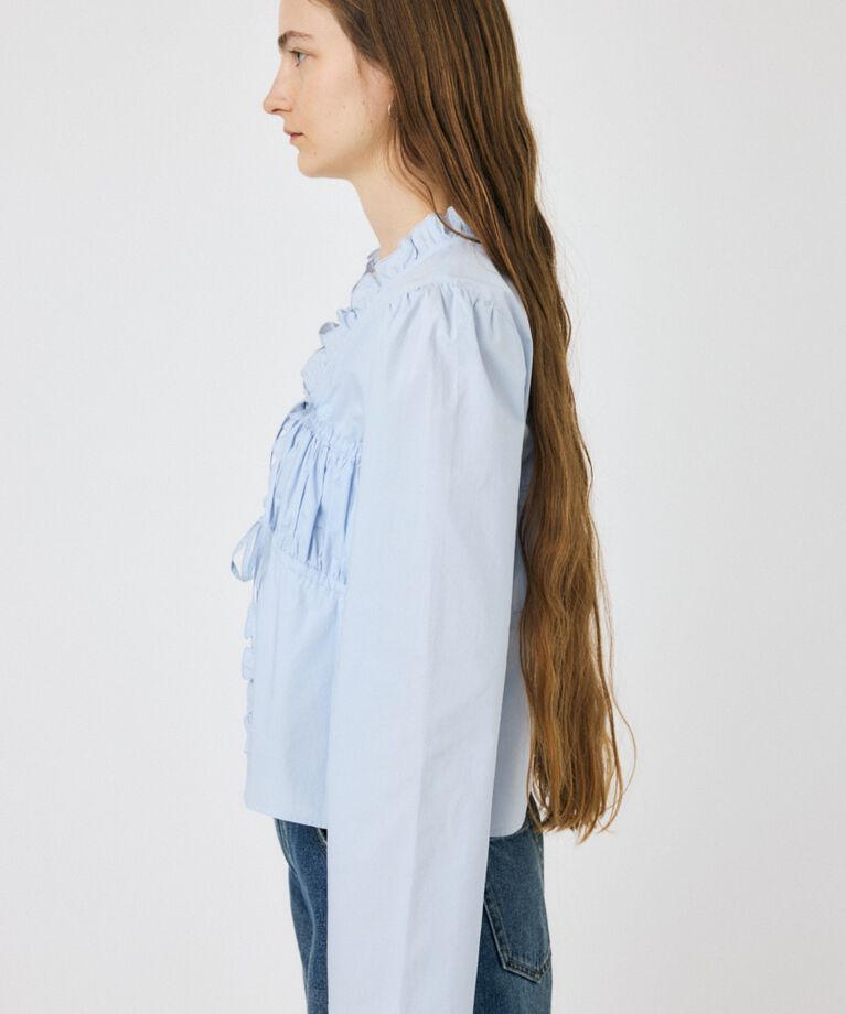 MOUSSY「FRONT RIBBON GATHER ブラウス」|シャツ・ブラウス|