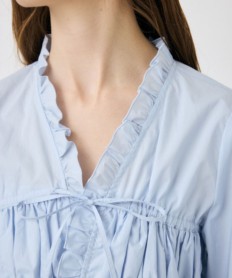 MOUSSY「FRONT RIBBON GATHER ブラウス」|シャツ・ブラウス|