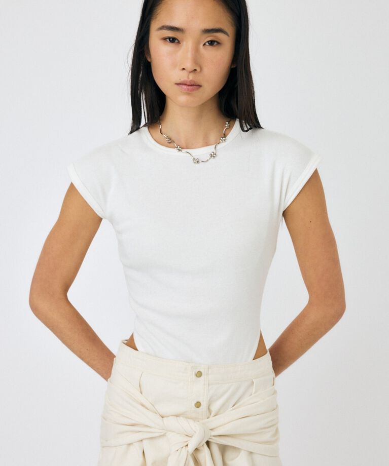 MOUSSY「BASIC RIB ボディスーツ」|Tシャツ・カットソー|WHT