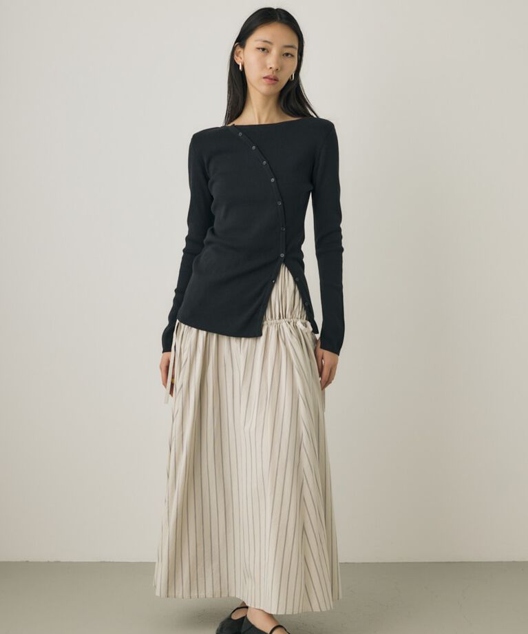 MOUSSY「斜めボタンニットトップス　」|ニット・セーター|