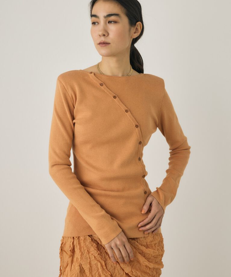 MOUSSY「斜めボタンニットトップス　」|ニット・セーター|ORG