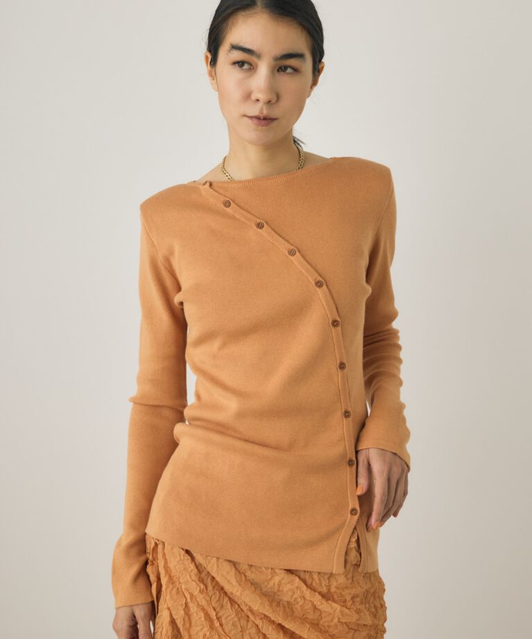 MOUSSY「斜めボタンニットトップス　」|ニット・セーター|