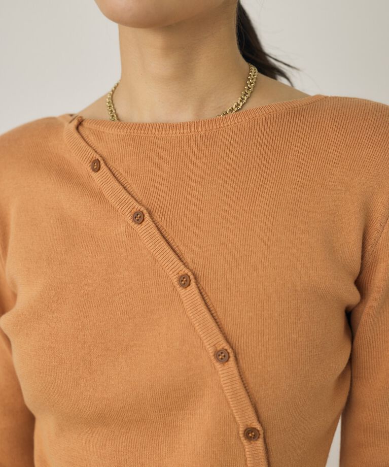 MOUSSY「斜めボタンニットトップス　」|ニット・セーター|