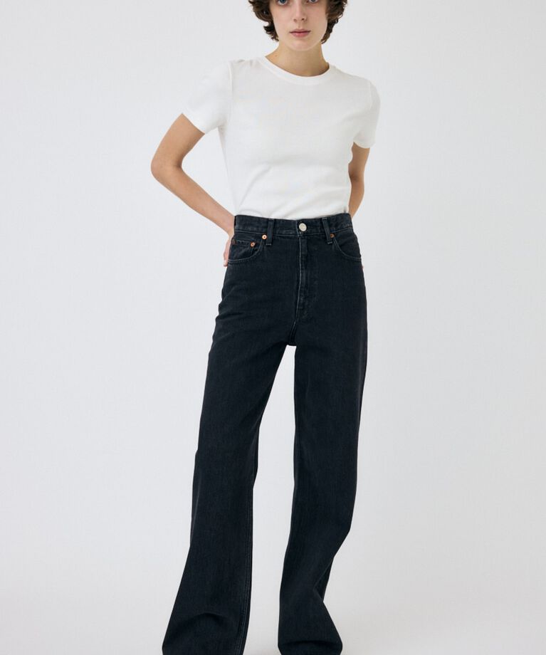 MOUSSY「HW 90S BLK STRAIGHT」|デニム|BLK