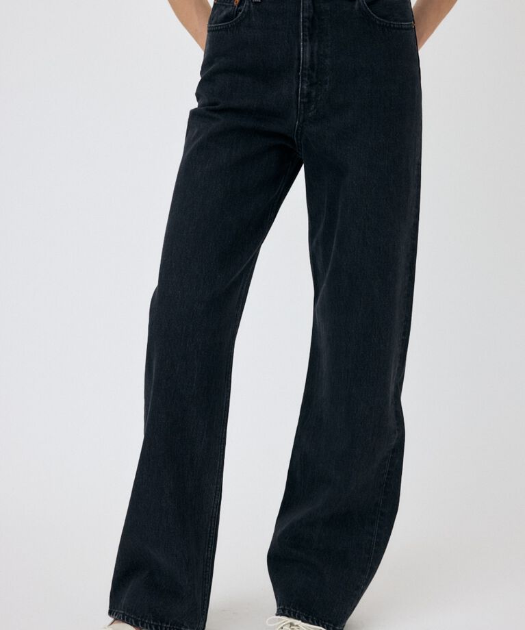 MOUSSY「HW 90S BLK STRAIGHT」|デニム|