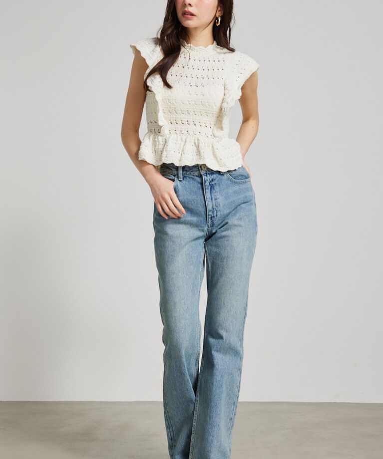 rienda「Shapely Make J/W DENIM PT」|デニム|