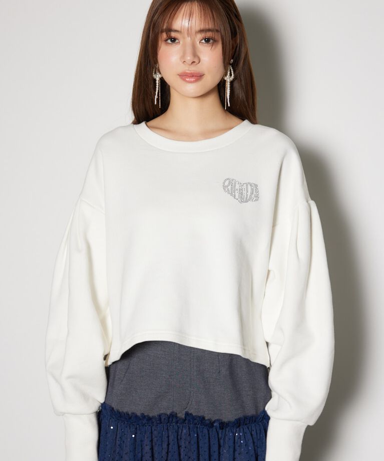rienda「ラインストーンロゴスウェットトップス」|Tシャツ・カットソー|