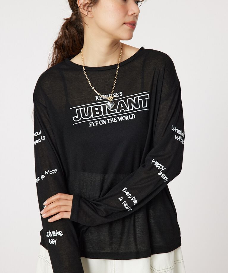 RODEO CROWNS「JUBILANTシアーL/S Tシャツ」|Tシャツ・カットソー|BLK