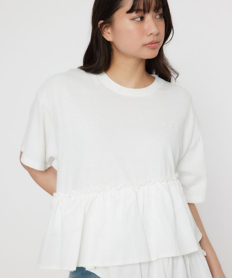 RODEO CROWNS「ピグメントフリルドッキングトップス」|Tシャツ・カットソー|
