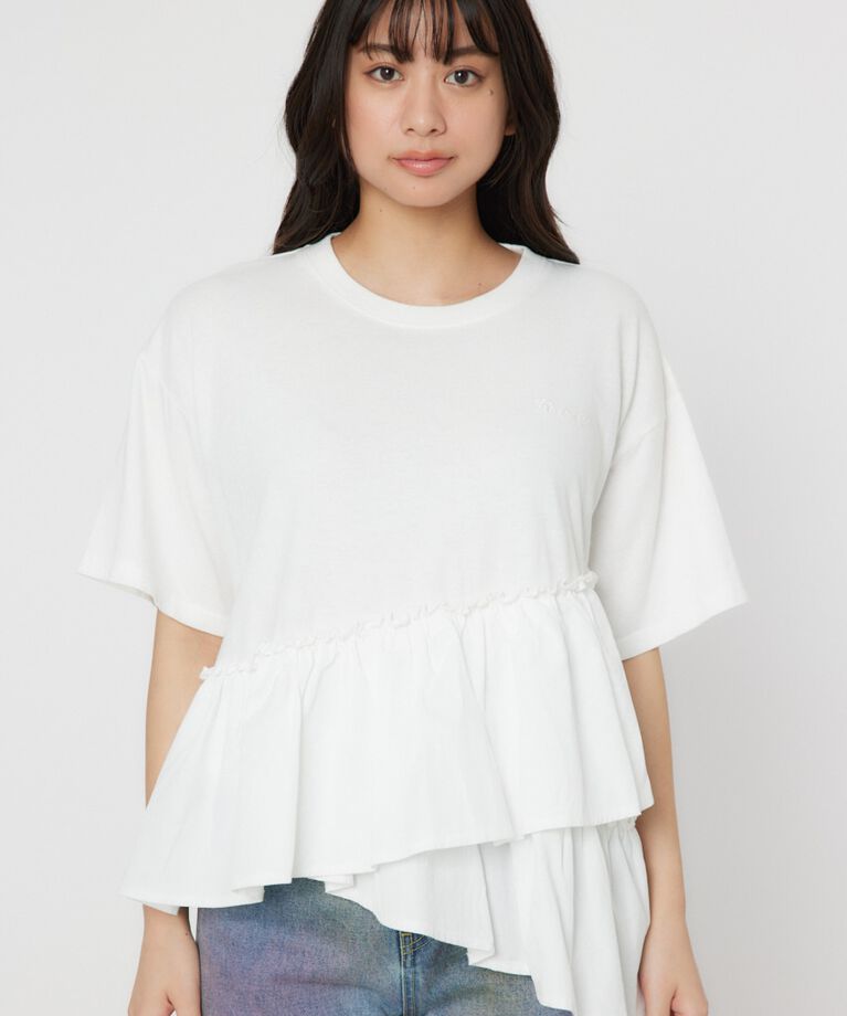 RODEO CROWNS「ピグメントフリルドッキングトップス」|Tシャツ・カットソー|
