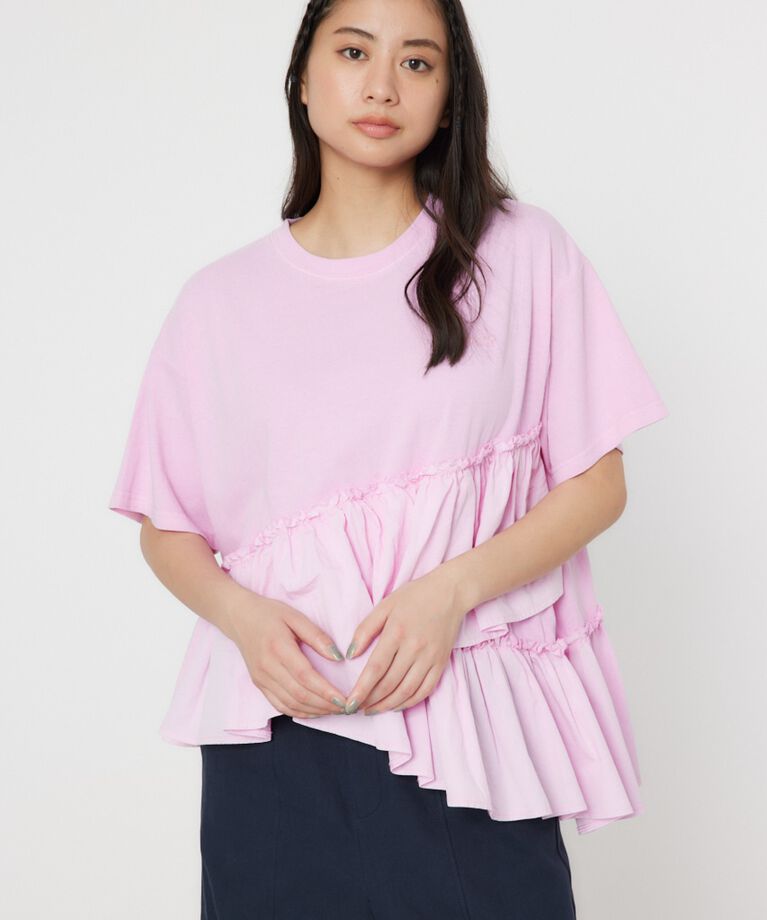 RODEO CROWNS「ピグメントフリルドッキングトップス」|Tシャツ・カットソー|PNK
