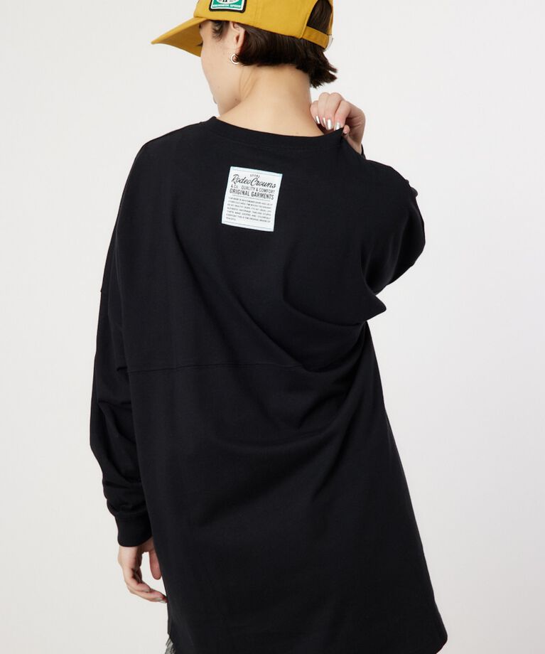 RODEO CROWNS「スクエアネームL/Sワンピース」|ワンピース|BLK