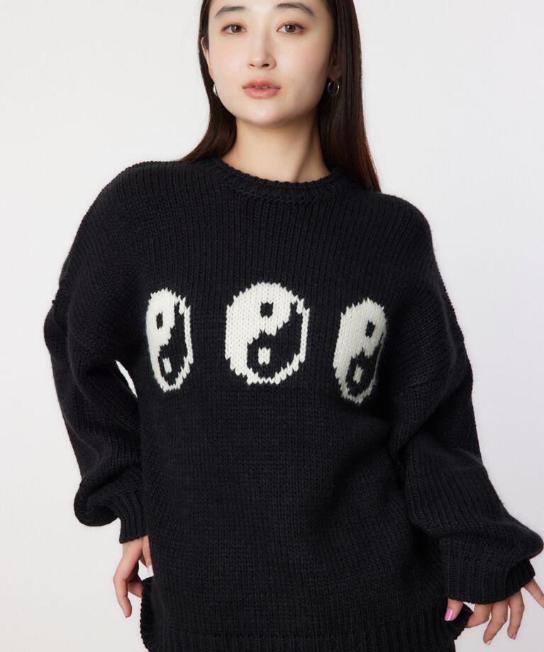 RODEO CROWNS「Roughly knit トップス」|ニット・セーター|BLK