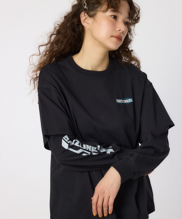 RODEO CROWNS「VintageフェイクレイヤードロングスリーブTシャツ」|Tシャツ・カットソー|BLK